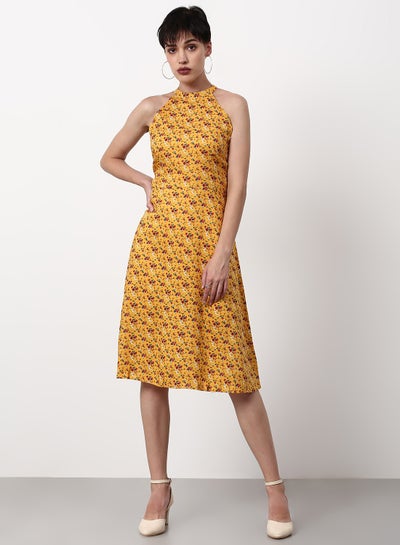 Buy Regular Fit Casual Dress Yellow in UAE