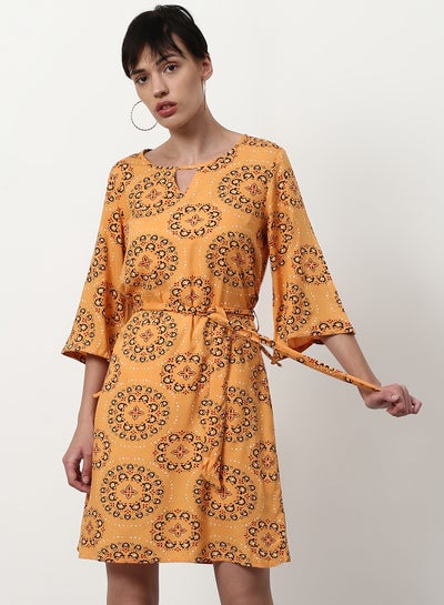 Buy Regular Fit Casual Dress Yellow in Saudi Arabia