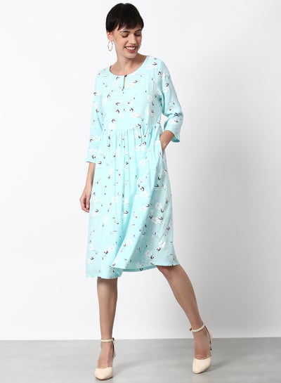 Buy Regular Fit Casual Dress Light Blue in UAE