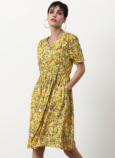 Buy Loose Fit Casual Dress Yellow in UAE