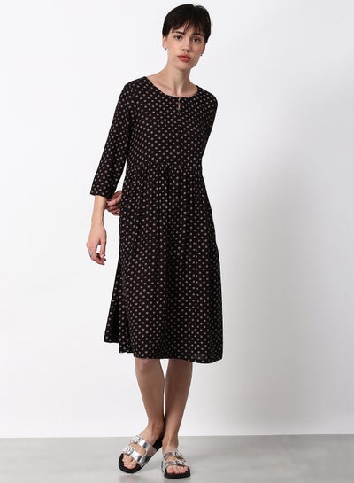 Buy Loose Fit Casual Dress Black in Saudi Arabia