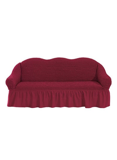 Buy 3-Seater Exquisitely Detailed And Beautifully Designed Attractive Bubble Type Pattern Sofa Slipcover Claret Red in Saudi Arabia