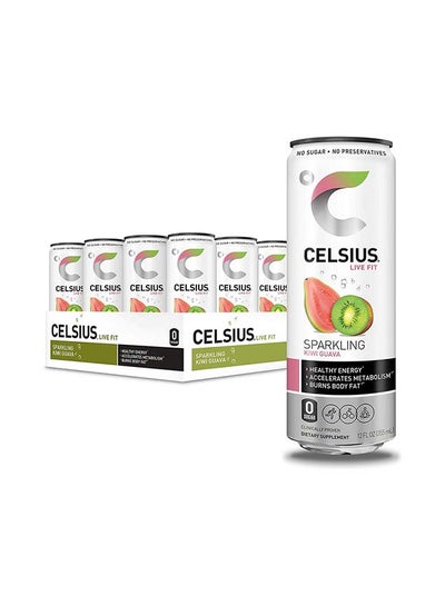 اشتري Celsius Sparkling Kiwi Guava Essential Energy Drink 12 Fl Oz 355mL (Pack of 12) في الامارات