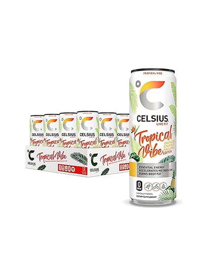 اشتري Celsius Tropical Vibe Essential Energy Drink 12 Fl Oz 355mL (Pack of 12) في الامارات