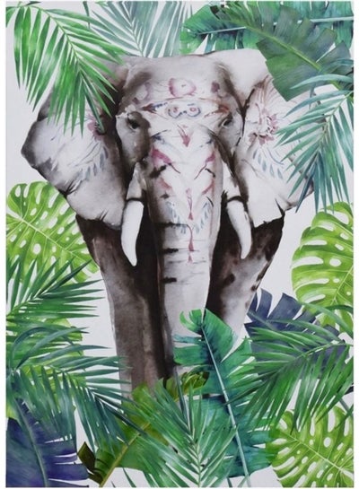 Buy Felice Elephant In Forest Canvas Printed Framed Picture Multicolour 70 x 50cm in Saudi Arabia