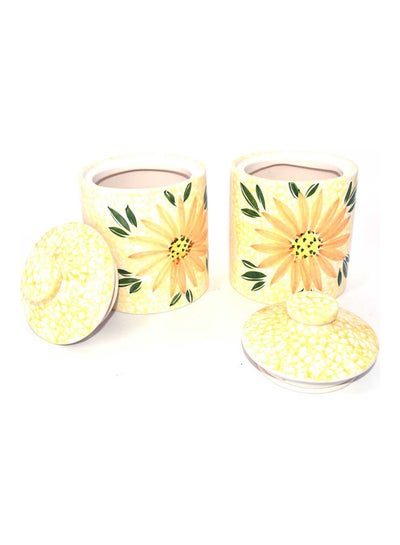 Buy 2-Piece Fruits Decor Canister Set Multicolour 28x16x19cm in UAE