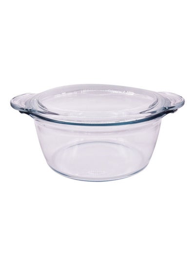 Buy Round Casserole With Lid Glass 30 x 23 x 12.5cm in UAE