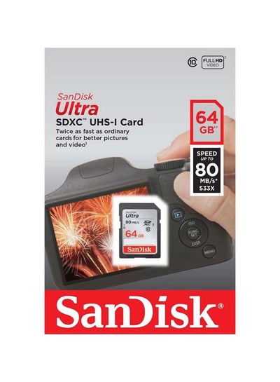 اشتري بطاقة ذاكرة SDXC ألترا من الفئة 10 بسرعة قراءة تصل إلى 80 ميجابت في الثانية مناسبة للفئة UHS-I  متعدد الألوان في السعودية