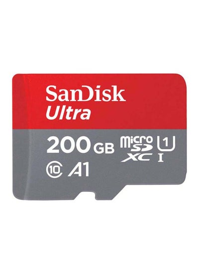 اشتري بطاقة ذاكرة مايكرو SDXC UHS-I مع محول أحمر/رمادي 200 غيغابايت في الامارات