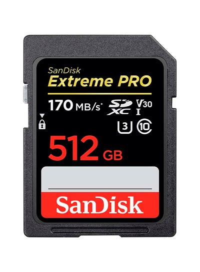Buy Extreme PRO SDXC Memory Card up to 170MB/s, UHS-I, Class 10, U3, V30 512.0 GB in UAE