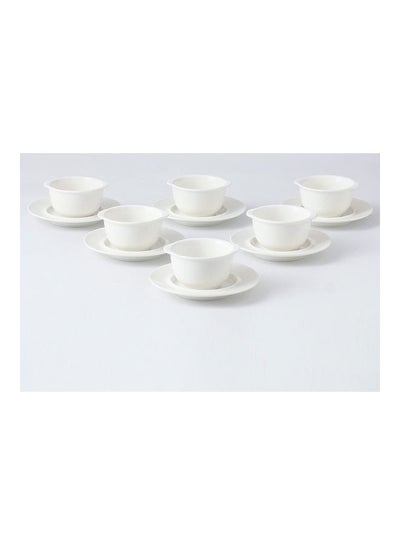 Buy 12-Piece Cups And Saucer White 16x2.3cm in UAE