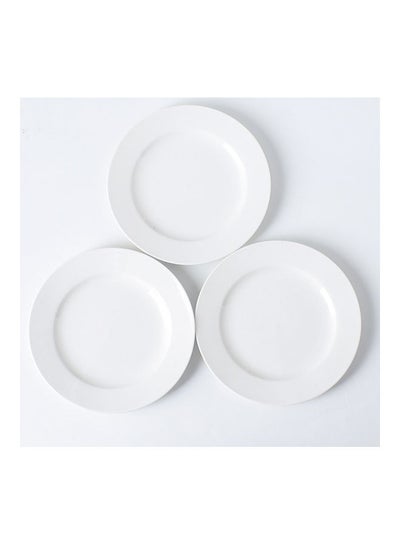 Buy 3-Piece Ceramic Dinnerware Plates White 16.5x1.8cm in UAE
