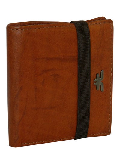 Buy Genuine Leather Logo Detail Long Wallet Rust in UAE