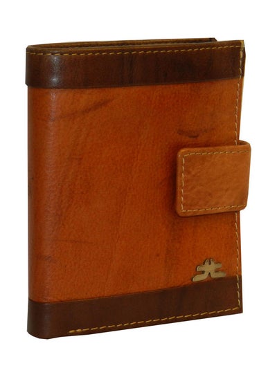 Buy Genuine Leather Logo Detail Long Wallet Rust in UAE