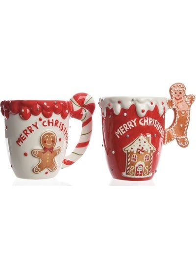 Buy Merry Christmas Decorative Mug Multicolour 9x13x12cm in UAE