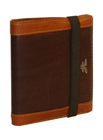 Buy Genuine Leather Logo Detail Long Wallet Dark Brown in UAE