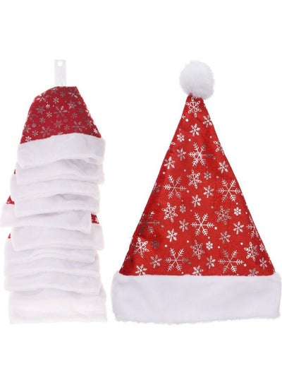 اشتري 1-Piece Christmas Santa Hat With Snowflake Red/White 30x4.5x40cm في الامارات