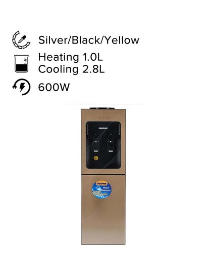 Buy Top Loaded Water Dispenser with Refrigerator - High-Quality Food Grade Stainless Steel Tank Non-Dust Adhesive Prevents Bacteria | 2 Taps -Hot Or Cold, No Water Leakage, Low Cost | Easy to Install | Ideal for Home Office & More GWD8363 Silver/Black/Yellow in UAE