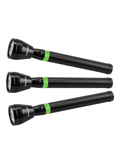 اشتري 3-Piece Rechargeable LED Torch SLT-3311N Black 36.5cm في الامارات