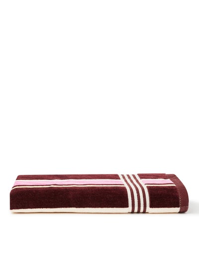 Buy 100% Cotton Yarn Dyed Stripe 500 Gsm Extra Observency Hand Towel Multicolour 50x90cm in UAE