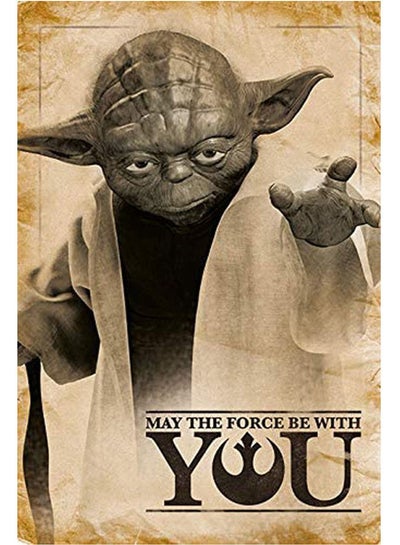 Buy Yoda, May The Force Be with You Maxi Poster, Wood Multicolour 61 x 91.5cm in Egypt