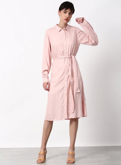 Buy Regular Fit Casual Dress Pink in Saudi Arabia