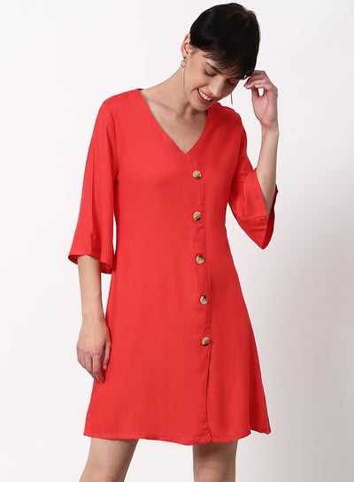 Buy Regular Fit Casual Dress Red in UAE