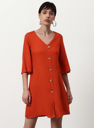 Buy Regular Fit Casual Dress Rust in UAE