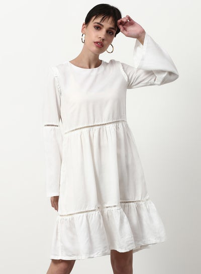 Buy Loose Fit Casual Dress White in UAE