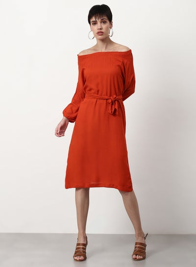 Buy Regular Fit Casual Dress Red in Saudi Arabia