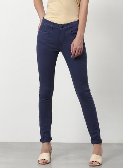 Buy Casual Skinny Fit Jeans Dark Blue in Saudi Arabia