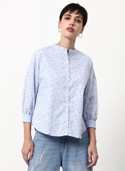 Buy Printed Regular Fit Woven Top Multicolor White in Saudi Arabia