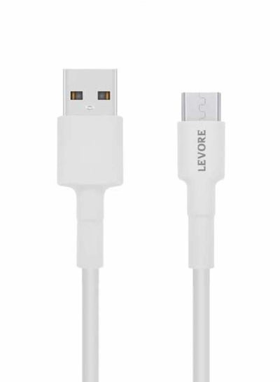 Buy 1M PVC USB A to Micro USB Cable White in Saudi Arabia