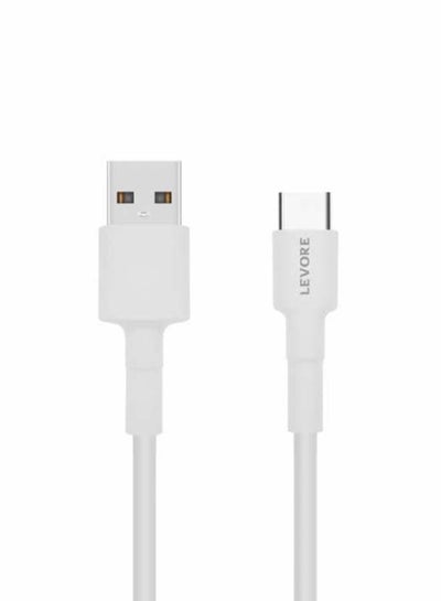 Buy 1M PVC USB A to USB C Cable White in Saudi Arabia