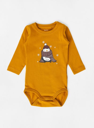 Buy Baby Girls Snow Long Sleeve Bodysuit Brown in UAE