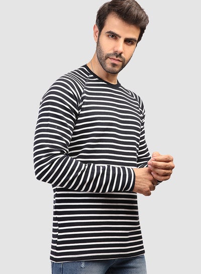 Buy Stripe Print Sweatshirt Black in Egypt
