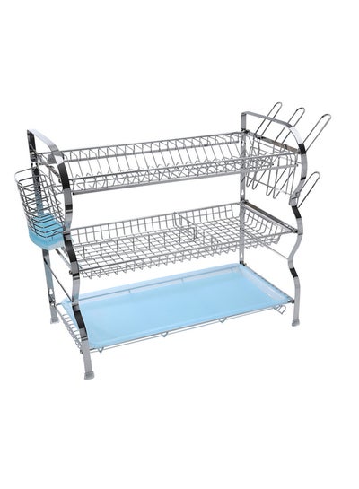 Buy 3-Layer Dish Rack Silver 665x260x477mm in UAE