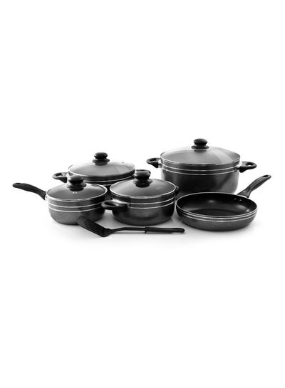 اشتري 10-Piece Nonstick Cookware Set Black في الامارات