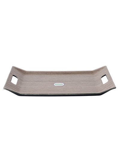 Buy Wooden Finish Serving Tray Grey 46x31cm in Saudi Arabia