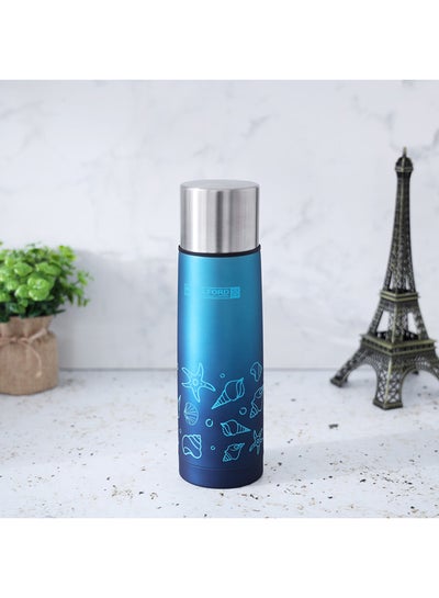 Buy Stainless Steel Double Wall Vacuum Bottle Blue 500ml in Saudi Arabia