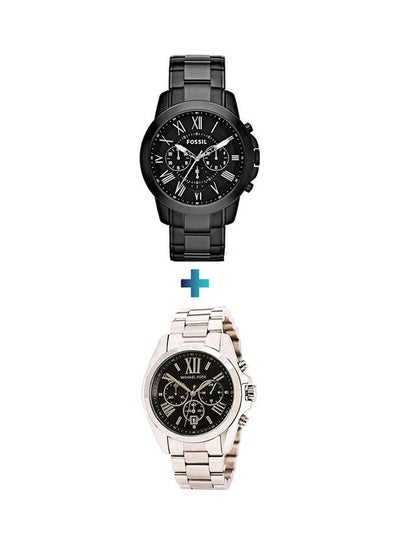 اشتري Women's Bradshaw Stainless Steel Chronograph Watch MK5708 With Stainless Steel Chronograph Watch Fs4832 في مصر