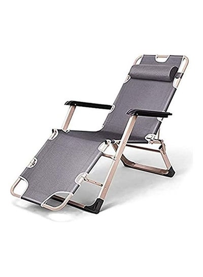 Buy Foldable Lounge Chair Chaise Bed With Removable Pillow ‎98.2x64.6x10.1cm in UAE