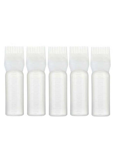 Buy 5-Piece Hair Dye Bottle And Brush Applicator Set White 17cm in UAE