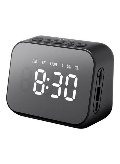 اشتري Digital Alarm Clock Bluetooth speaker with Mirror Surface LED Display And Nightlight brightness control. لون أسود. في الامارات