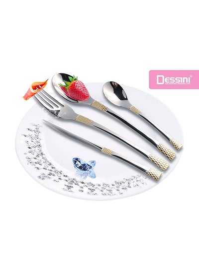 Buy 135-Piece Stainless Steel Cutlery Set Silver/Gold in UAE