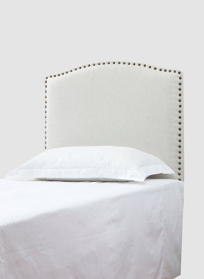 Buy Fabric Headboard - Twin Size Bed - Warsaw Collection - Ivory Color - Size 90 X 70 - Modern Home - Install Attach To Wall in UAE
