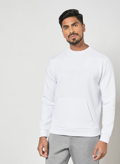 Buy Slogan Detail Sweatshirt White in UAE