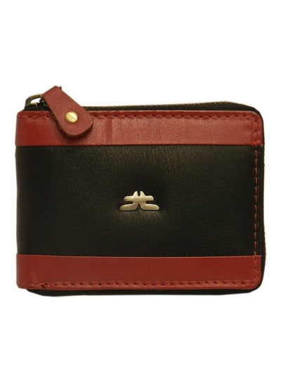 Buy Genuine Leather Designer Wallet With Full Zipper Black in UAE