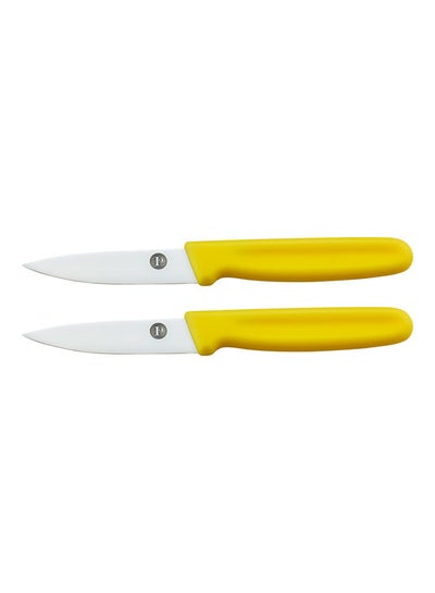 Buy 2 Piece Utility Knife Set Yellow 8cm in Saudi Arabia