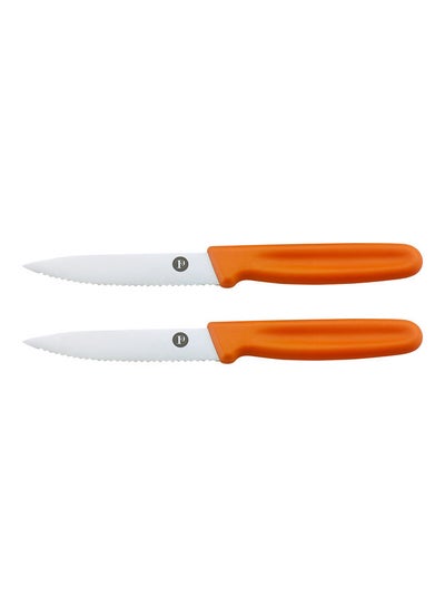 Buy 2 Piece Utility Knife Set Orange 10cm in Saudi Arabia